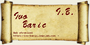 Ivo Barić vizit kartica